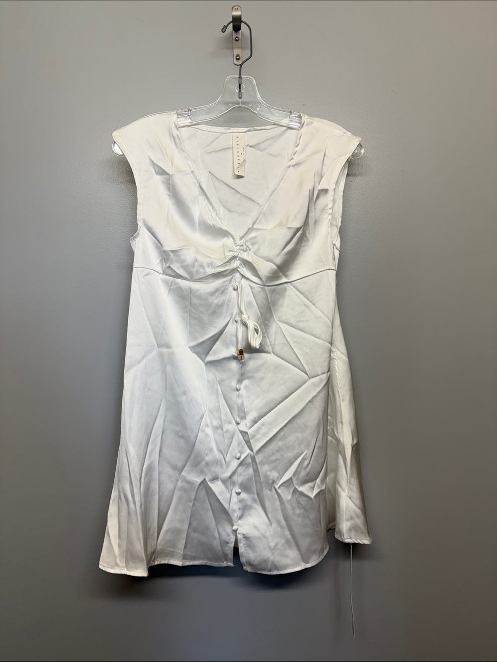 Missguided NWT White Satin A-line Mini Dress